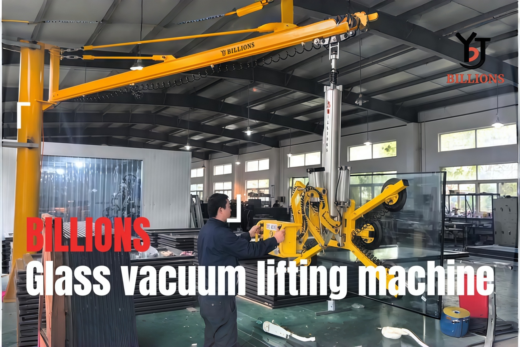 Glass vacuum lifting machines