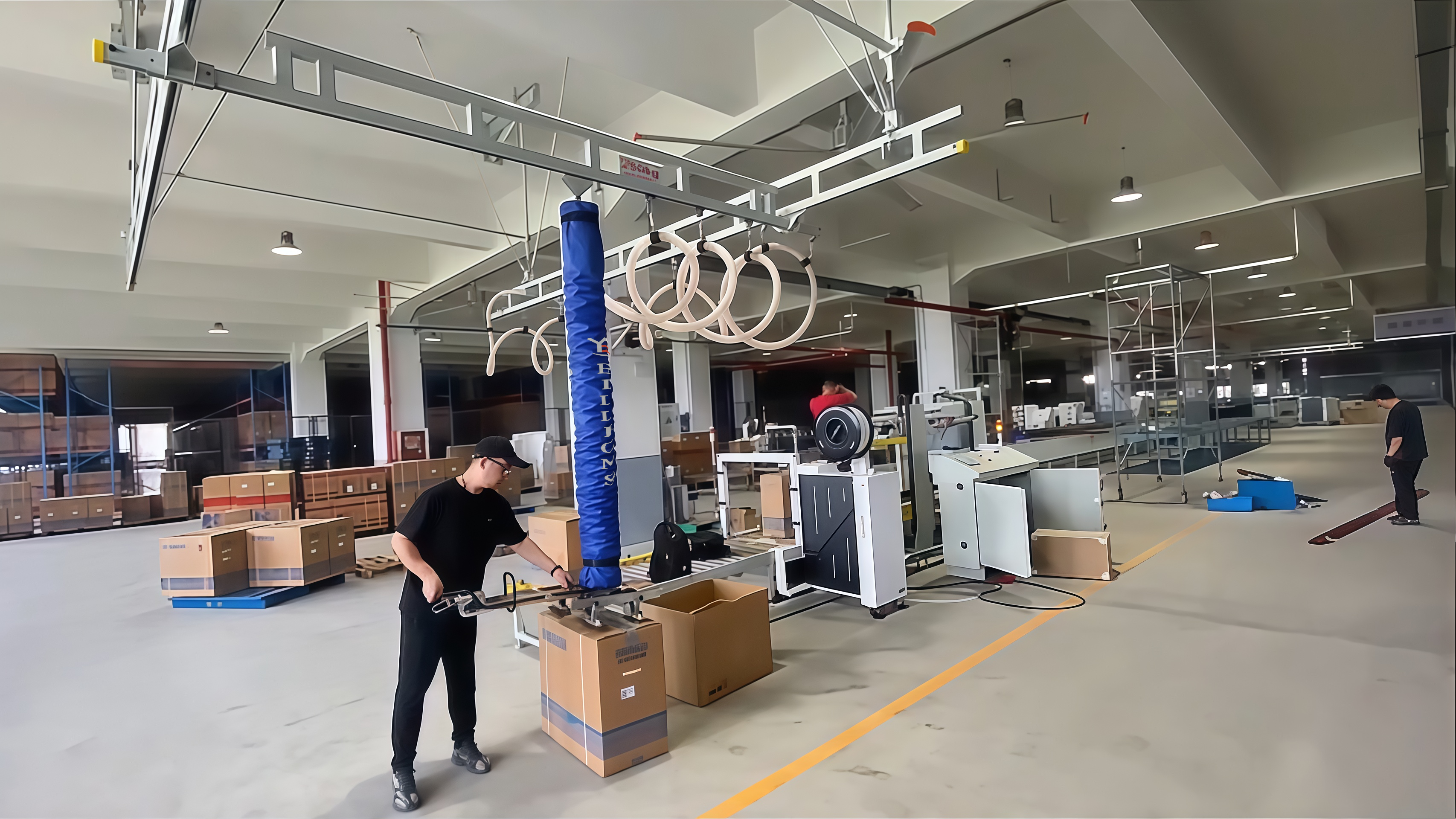 Ceiling Rail System + Vacuum Tube Lifter with Extended Handl